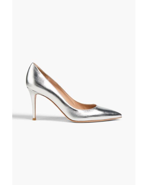 Gianvito Rossi Metallic Gianvito 85 Leather Pumps