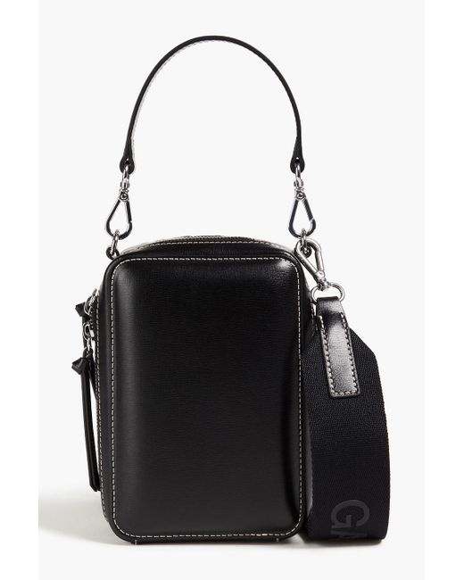 Ganni Black Embossed Leather Shoulder Bag