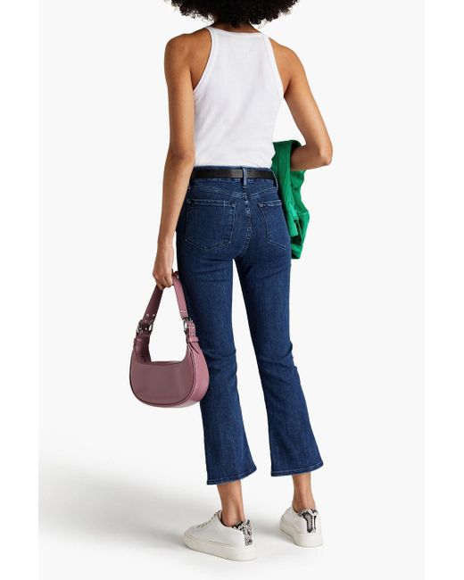 FRAME Kinley Cropped High-rise Kick-flare Jeans in Blue | Lyst