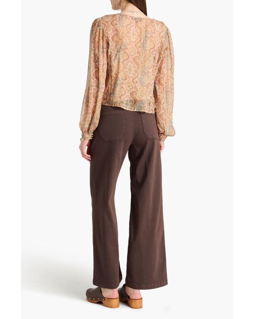 PAIGE Brown Brooklin High-Rise Wide-Leg Jeans