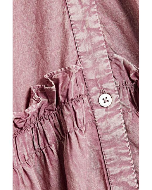 Sea Pink Heidi Ruffled Embroidered Cotton Mini Dress