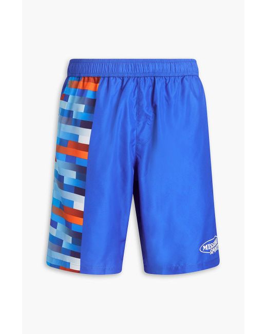 Missoni Blue Long-length Printed Swim Shorts for men