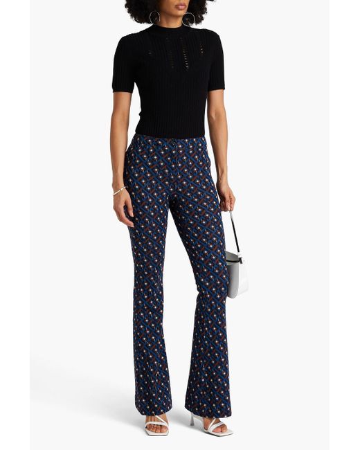 Diane von Furstenberg Blue Greg schlaghose aus jacquard-strick