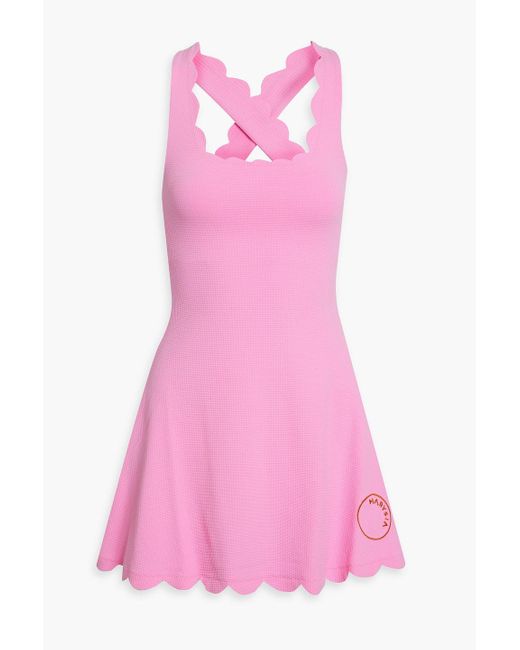 Marysia Swim Pink Serena Textured Stretch-crepe Mini Dress And Shorts Set