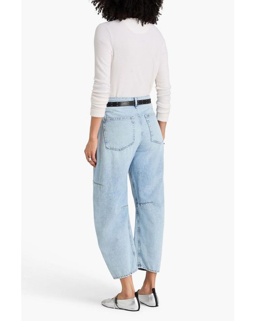 Rag & Bone Blue Chase Faded High-rise Barrel-leg Jeans