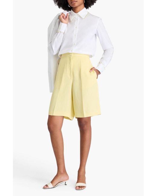 Fabiana Filippi White Bead-Embellished Cotton-Poplin Shirt