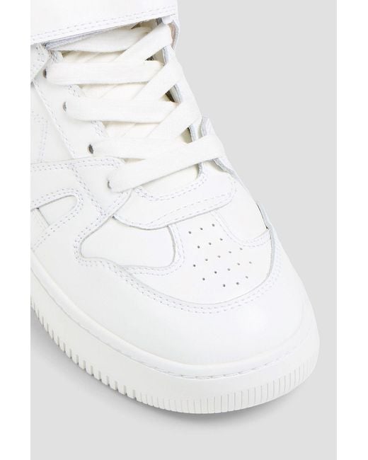 Isabel Marant White Brooklee Perforated Leather High-Top Sneakers