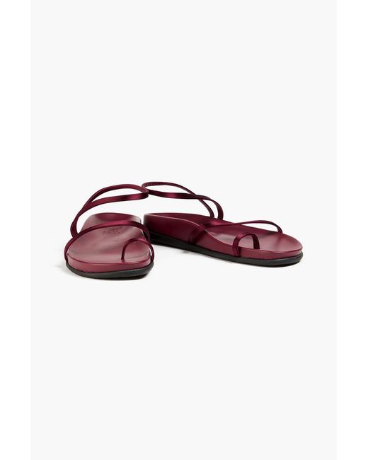 Ancient Greek Sandals Red Eleftheria Satin Sandals