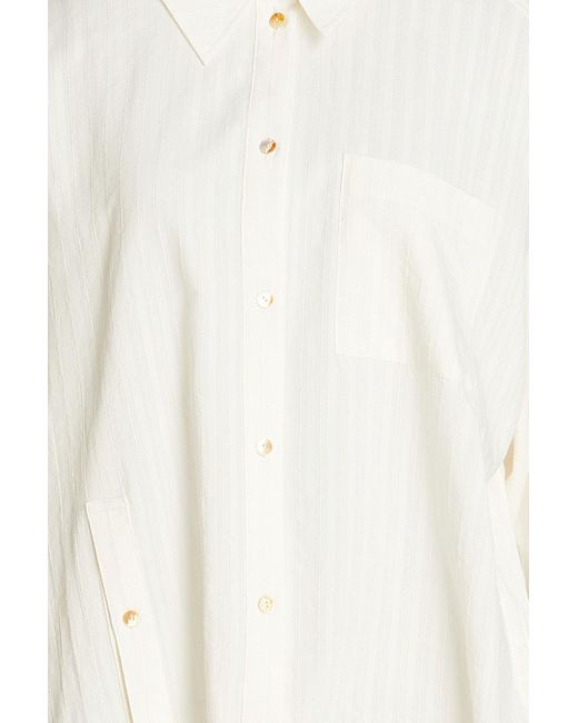 Rejina Pyo White Hollis Oversized Button-detailed Cotton-blend Shirt