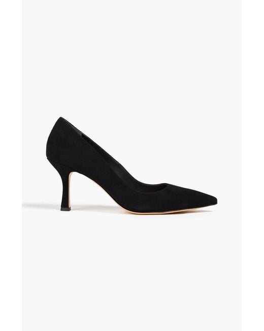 Stuart Weitzman Black Isla 75 Suede Pumps