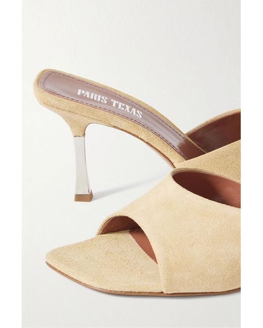 Paris Texas White Lorena Suede Mules