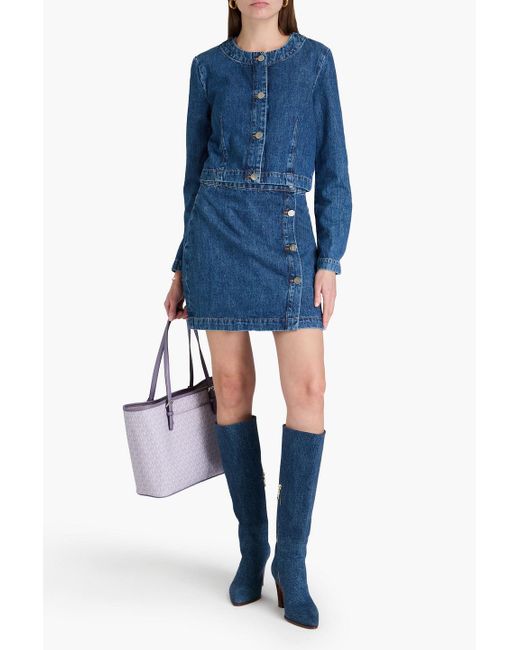 10 Crosby Derek Lam Blue Ezra Cropped Denim Jacket