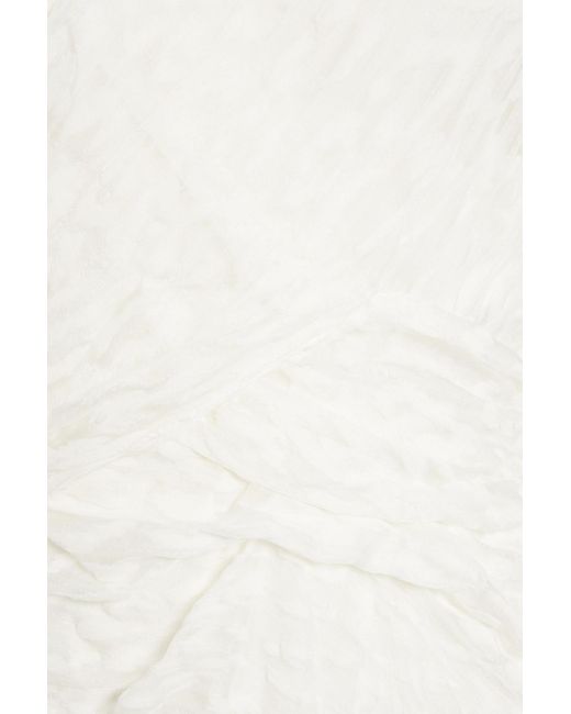 IRO White Lexa midikleid aus devoré-seidenchiffon mit wickeleffekt