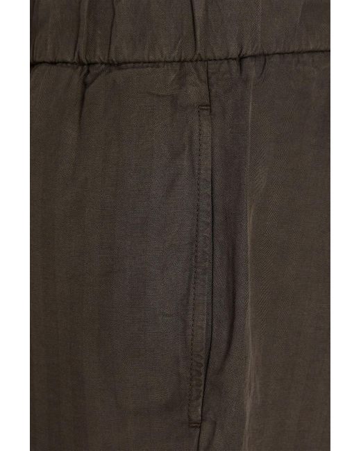 Frescobol Carioca Gray Felipe Herringbone Lyocell, Linen And Cotton-Blend Drawstring Shorts for men