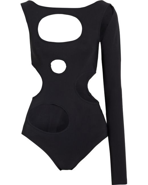 Rick Owens Black One-sleeve Cutout Swimsuit