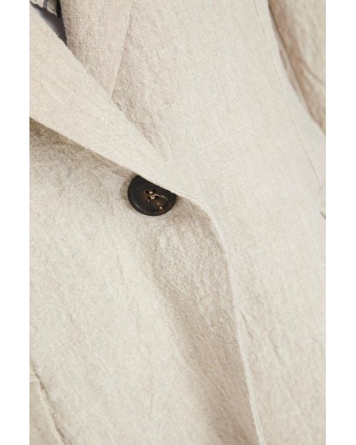 Brunello Cucinelli Natural Bead-embellished Linen Blazer
