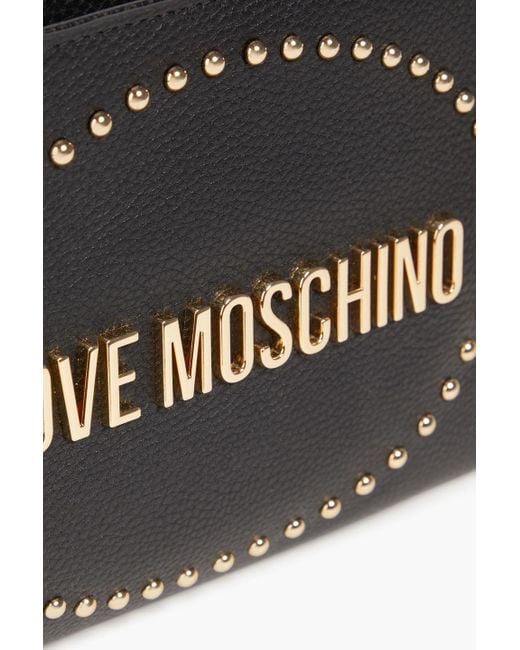 Love Moschino Black Schultertasche aus strukturiertem kunstleder