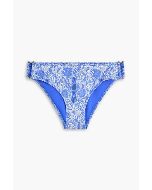 Heidi Klein Blue Tief sitzendes bikini-höschen mit print