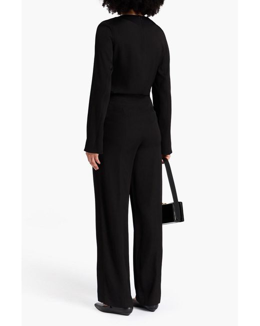 Loulou de Saison Black Talia Twill Wide-leg Pants