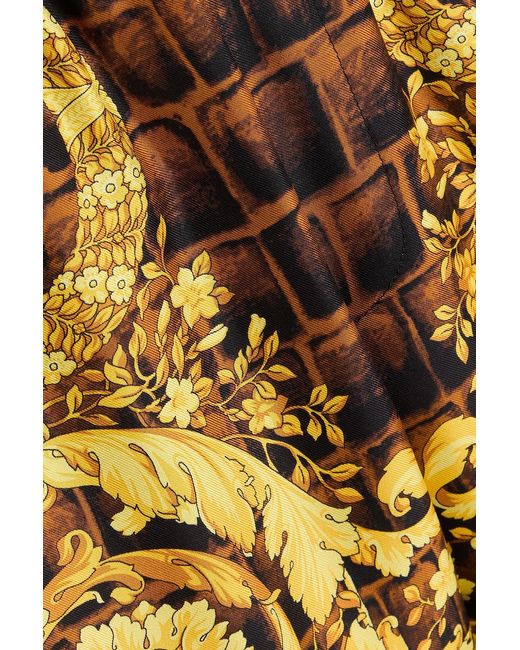 Versace Metallic Printed Silk-Twill Shorts for men