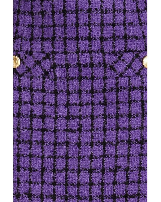 Sandro Purple Clarinette karierter minirock aus bouclé-tweed