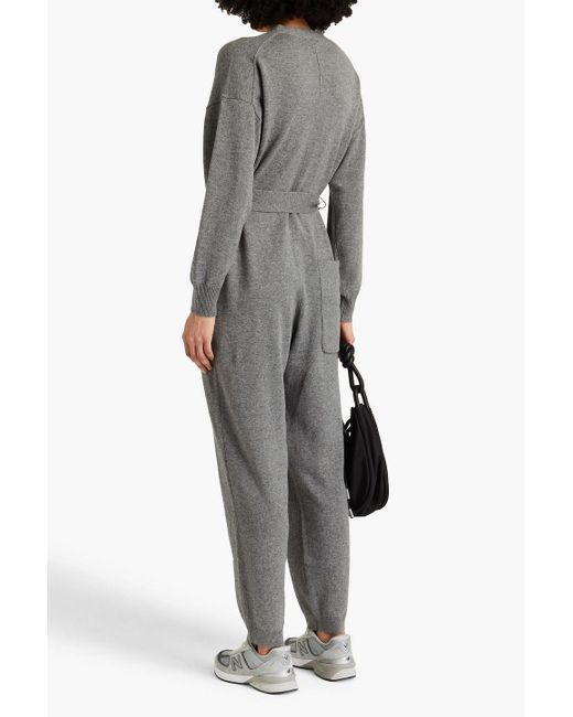 Alex Mill Gray Belted Merino Wool And Cotton-blend Jumpsuit