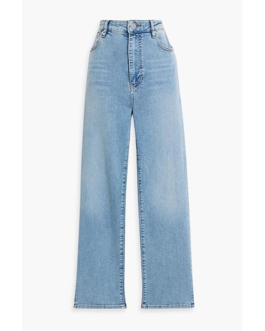 FRAME Blue The Pencil Crop High-Rise Slim-Leg Jeans