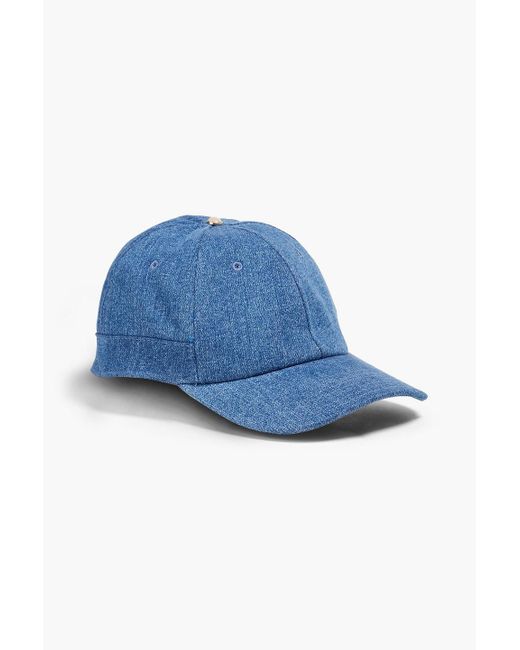 Canali Blue Embroidered Denim Baseball Cap for men