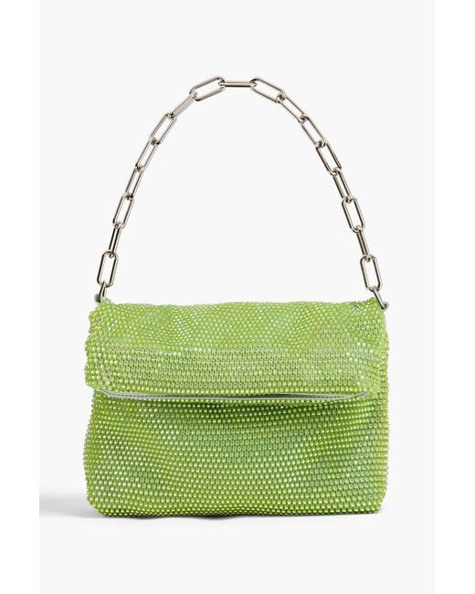 Stine Goya Green Paris Crystal-embellished Fishnet Shoulder Bag