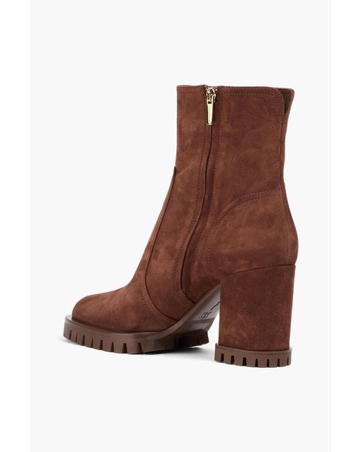 Gianvito Rossi Brown Timber Suede Ankle Boots