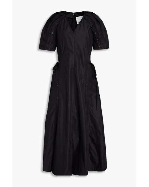 3.1 Phillip Lim Black Bloom Cotton-blend Poplin Midi Dress