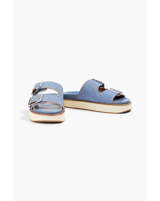 Ganni Blue Denim Sandals
