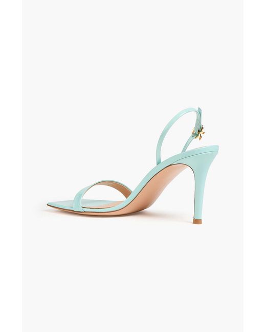 Gianvito Rossi Metallic Patent-Leather Slingback Sandals