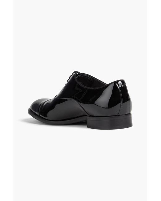 Emporio Armani Black Patent-leather Oxford Shoes for men