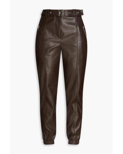 3.1 Phillip Lim White Belted Faux Leather Tapered Pants