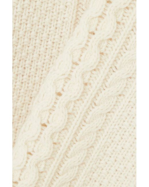 Totême  Natural Oversized Cable-knit Wool Sweater