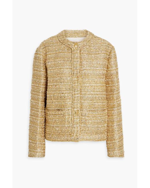 Valentino Garavani Natural Embellished Bouclé-tweed Jacket