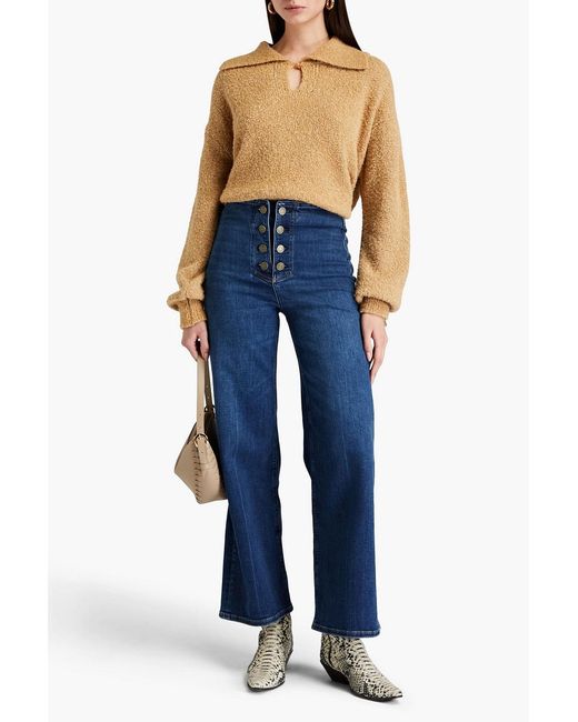 FRAME Blue Le Slim Palazzo High-rise Wide-leg Jeans