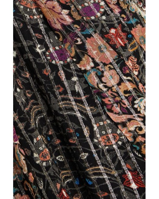 Isabel Marant Black Orfra Metallic Fil Coupé Silk And Lurex-blend Mini Dress