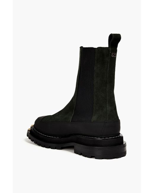 Sandro Black Liam Suede And Leather Chelsea Boots