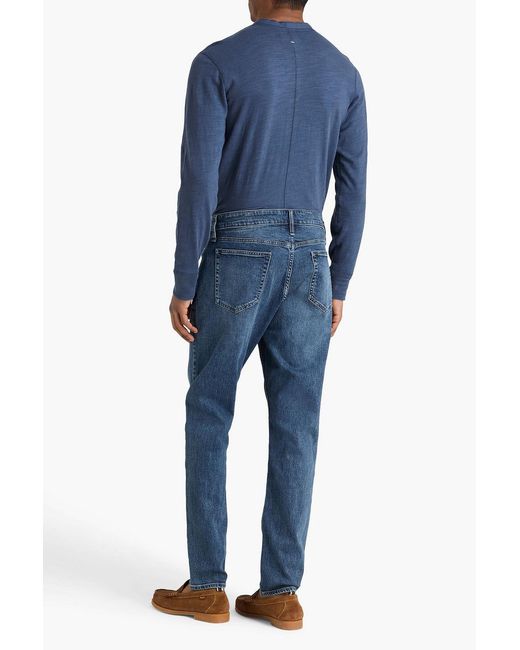 Rag & Bone Blue Slub Cotton-Jersey Henley T-Shirt for men
