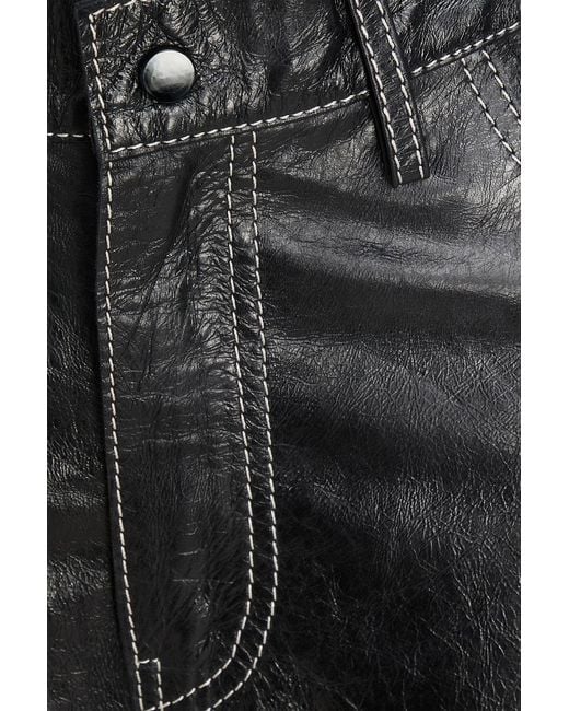 Day Birger et Mikkelsen Black Elijah Leather Straight-Leg Pants
