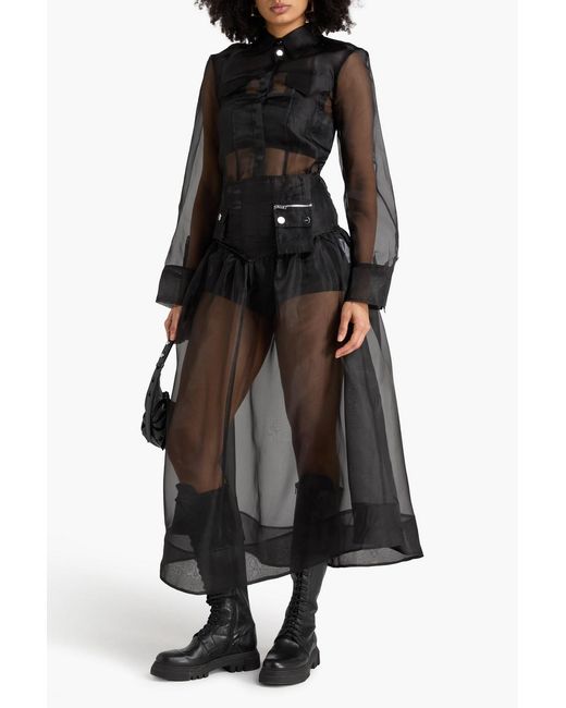 Ganni Black Organza Shirt