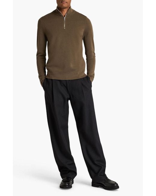 Sandro Brown Wool Half-zip Sweater for men