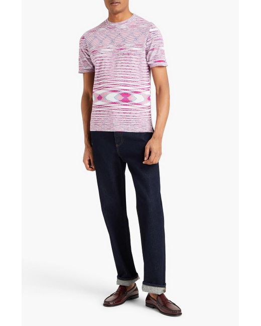 Missoni Pink Space-dyed Cotton T-shirt for men