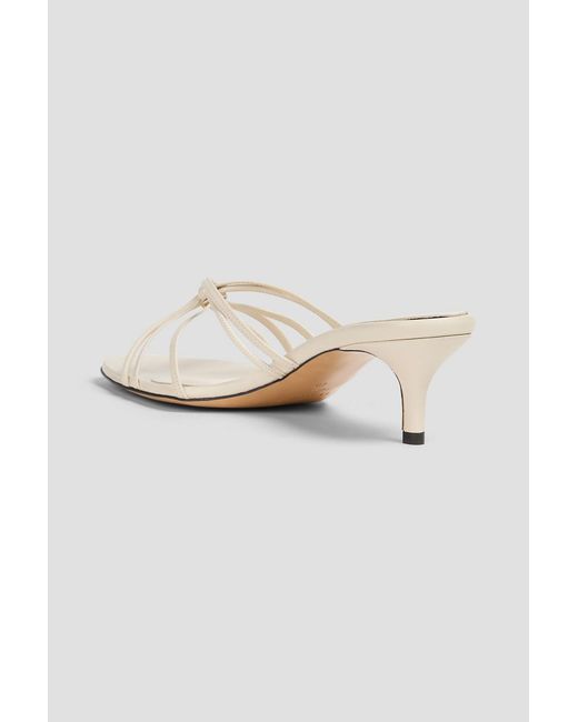 Le Monde Beryl White Leather Mules