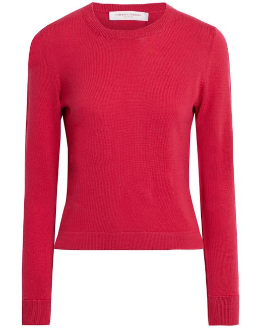 Carolina Herrera Wool Sweater in Pink | Lyst