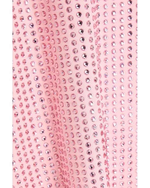 Area Pink Crystal-embellished Open-back Stretch-jersey Mini Dress