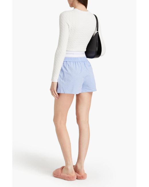 T By Alexander Wang White Cropped Jacquard-knit Top