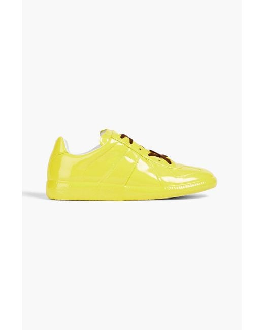 Maison Margiela Yellow Sneakers aus lackleder